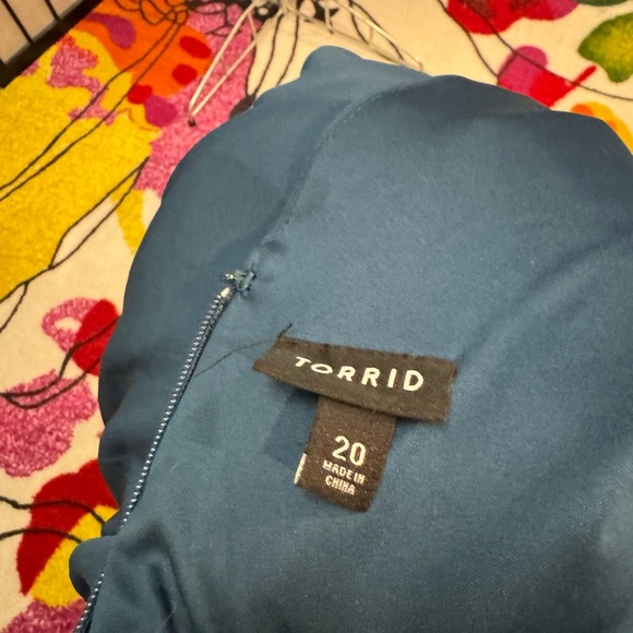 Torrid fit and flare dress in teal, size 20 - Picture 4 of 4